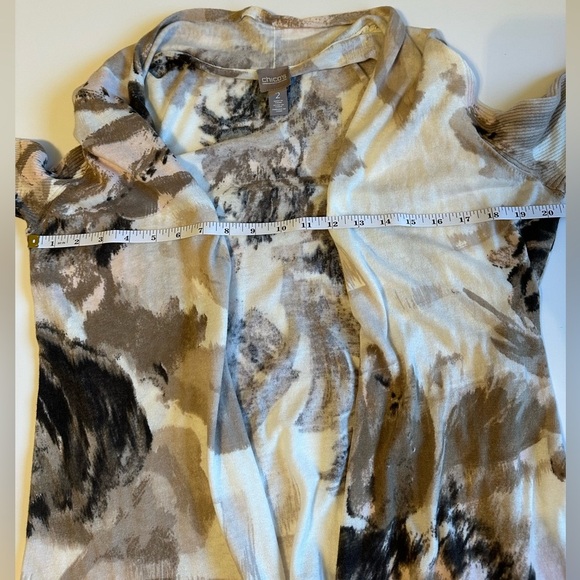 Chico's Women’s Floral Open Front Cardigan Sweater - Picture 4 of 6